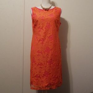 Karen Stevens Pink/Orange Dress Size 12